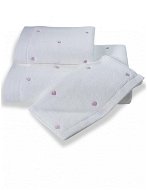 Soft Cotton Ručník Micro love 50 × 100 cm, bílá - lila srdíčka - Ručník
