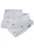 Soft Cotton Malý uterák Micro love 30 × 50 cm, biela – červené srdiečka - Uterák