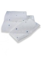 Soft Cotton Malý uterák Micro love 30 × 50 cm, biela – modré srdiečka - Uterák