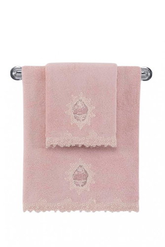 Soft Cotton Osuška Destan s krajkou 85 × 150 cm, starorůžová - Bath Towel - Main image