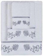 Soft Cotton Osuška Diara 85 × 150 cm, bílá - šedá výšivka - Osuška