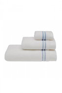 Soft Cotton Small towel Chaine 30 × 50 cm, white - blue embroidery - Towel