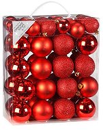 Sada 44 ks ozdob: Ozdoby kulaté červené mix 4 a 5 cm - Vánoční ozdoby