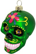 Ozdoba lebka s ornamenty zelená 9 cm - Vánoční ozdoby