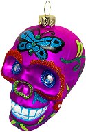 Ozdoba lebka s ornamenty fialová 9 cm - Vánoční ozdoby