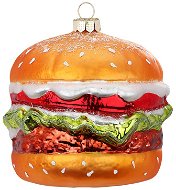 LAALU – Vianočná sklenená ozdoba LAALU Cheesburger 10 cm - Vianočné ozdoby