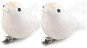 Sada 2 ks dekorací: Ptáčci na klipu bílí 5 x 15 cm - Dekorace