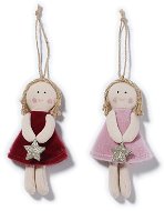 Sada 2 ks ozdob: Andílci růžový 15 cm - Vánoční ozdoby