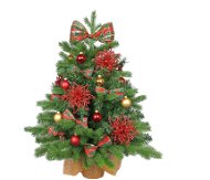 Ozdobený stromeček BEVERLY HILLS 60 cm s LED OSVĚTELNÍM s 42 ks ozdob a dekorací - Vánoční stromek