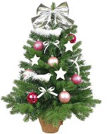 Ozdobený stromček RUŽOVÁ KOLEDA 60 cm s 35 ks ozdôb a dekorácií s LED OSVETLENÍM - Vianočný stromček