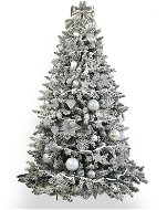 Ozdobený stromeček STŘÍBRNÉ VLOČKY 210 cm s 119 ks ozdob a dekorací - Vánoční stromek
