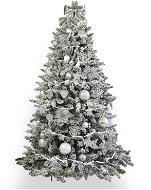 Ozdobený stromeček STŘÍBRNÉ VLOČKY 270 cm s 175 ks ozdob a dekorací - Vánoční stromek
