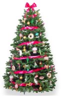 Ozdobený stromeček ŠŤASTNÉ A RŮŽOVÉ 180 cm s 115 ks ozdob a dekorací - Vánoční stromek
