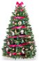 Ozdobený stromeček ŠŤASTNÉ A RŮŽOVÉ 210 cm s 115 ks ozdob a dekorací - Vánoční stromek
