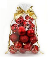 Sada 20 ks ozdob: Ozdoby kulaté červené mix 6 cm - Vánoční ozdoby