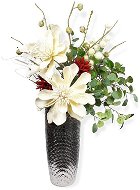 Váza keramická stříbrná 48 cm - Umělá květina