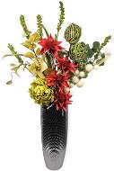 Váza keramická stříbrná 39 cm - Umělá květina