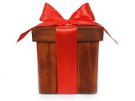 Krabička DELUXE drevená, čerešňa 17 × 17 cm - Úložný box