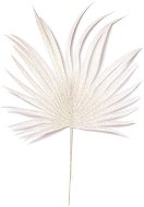 Súprava 2 ks dekorácií: Dekoračné listy biele s trblietkami 44 cm - Umelý kvet