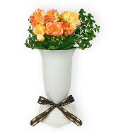LAALU Váza s pugetom ružičiek a buxusom 35 × 15 cm - Dekorácia