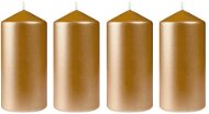 LAAL Súprava 4 ks: Sviečky metalické zlaté 4 × 6 cm - Sviečka