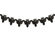 LAALU Reťaz s netopiermi papierová čierna 360 cm - Dekorácia