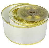 LAALU White ribbon with gold edge 6 cm x 10 m - Ribbon
