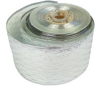 LAALU Silver ribbon with shiny pattern 6 cm x 10 m - Ribbon