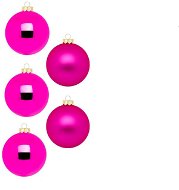 Sada 12 ks ozdob: Ozdoby růžové matné / lesklé 8 cm - Vánoční ozdoby