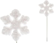 LAALU Súprava 8 ks dekorácií: Vločka na drôtiku biela 7,5 cm - Vianočné ozdoby