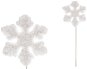 LAALU Súprava 8 ks dekorácií: Vločka na drôtiku biela 7,5 cm - Vianočné ozdoby