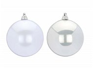 Sada 2 ks ozdob: Ozdoby kulaté bílé matné / lesklé 15 cm - Vánoční ozdoby