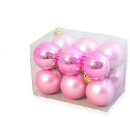 LAALU – Súprava 12 ks ozdôb ružové matné/lesklé 4 cm - Vianočné ozdoby