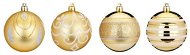 LAALU – Súprava 4 ks ozdôb s dekorom zlaté matné / lesklé 8 cm - Vianočné ozdoby