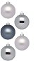 LAALU Súprava 30 ks ozdôb sivé matné / lesklé 6 cm - Vianočné ozdoby
