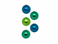 LAALU Súprava 12 ks ozdôb modré a zelené mix 8 cm - Vianočné ozdoby