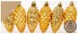 LAALU Sada 6 ks ozdôb: Ozdoby šišky zlaté matné/lesklé 9 cm - Vianočné ozdoby