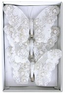 LAALU – Súprava 3 ks dekorácií Motýle biele mix 12 cm - Dekorácia