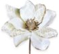 LAALU Kvet bez klipsu biely so zlatým lemom 17 cm - Vianočné ozdoby