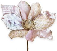 Květina bez klipu hnědá / starorůžová 17 cm - Vánoční ozdoby