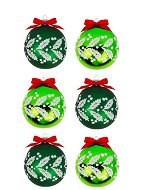 LAALU – Súprava 6 ozdôb Zelené s lístkami 8 cm - Vianočné ozdoby