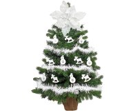 Ozdobený stromeček SNĚHOVÁ POHÁDKA 60 cm s 27 ks ozdob a dekorací - Vánoční stromek