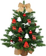 LAALU Ozdobený stromček ZASNEŽENÁ CHALÚPKA 60 cm  so 44 ks ozdôb a dekorácií - Vianočný stromček