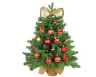 LAALU Ozdobený stromček ČERVENÝ SOB 60 cm  so 45 ks ozdôb a dekorácií - Vianočný stromček