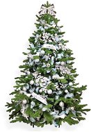 Ozdobený stromeček NEBESKÉ STŘÍBRO 150 cm s 85 ks ozdob a dekorací - Vánoční stromek