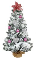 LAALU Ozdobený stromeček PERLOVÉ SRDÍČKO 60 cm s LED OSVĚTLENÍM s 32 ks ozdob a dekorací - Vánoční stromek
