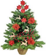 Ozdobený stromeček JELÍNEK 60 cm s LED OSVĚTELNÍM s 27 ks ozdob a dekorací - Vánoční stromek
