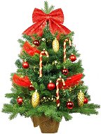 LAALU Ozdobený stromček SANTA CLAUS 60 cm  s 29 ks ozdôb a dekorácií s LED OSVETLENÍM - Vianočný stromček
