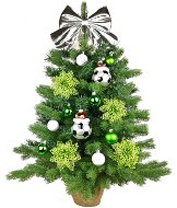 Ozdobený stromeček FOTBALOVÝ DÁREČEK 60 cm s LED OSVĚTELNÍM s 37 ks ozdob a dekorací - Vánoční stromek
