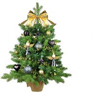 LAALU Ozdobený stromeček NOČNÍ OBLOHA 60 cm s LED OSVĚTLENÍM s 37 ks ozdob a dekorací - Vánoční stromek